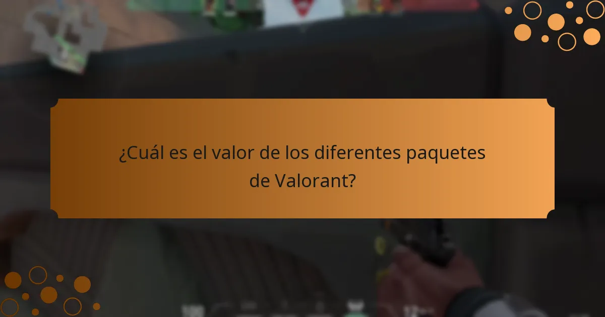 ¿Cuál es el valor de los diferentes paquetes de Valorant?