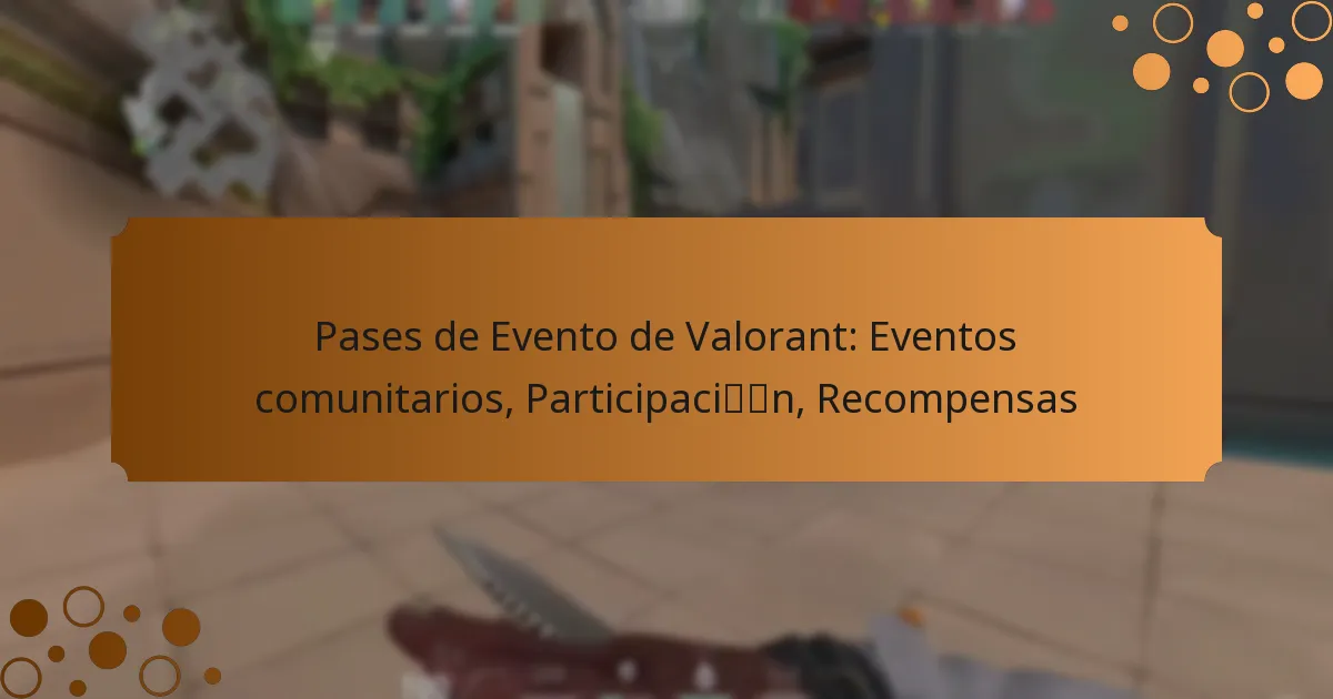 Pases de Evento de Valorant: Eventos comunitarios, Participación, Recompensas