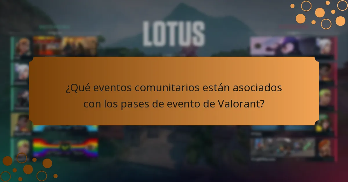 ¿Qué eventos comunitarios están asociados con los pases de evento de Valorant?